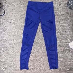 Alo moto leggings electric blue EUC